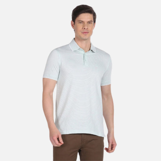 Cotton Horizontal Stripe Polo Shirt