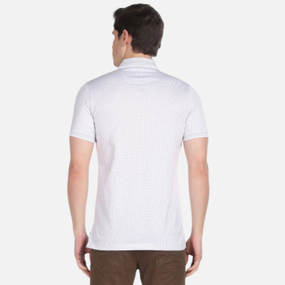 Geometric Pattern Cotton Polo Shirt