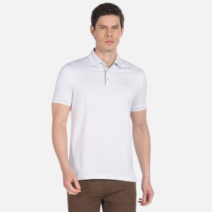 Geometric Pattern Cotton Polo Shirt