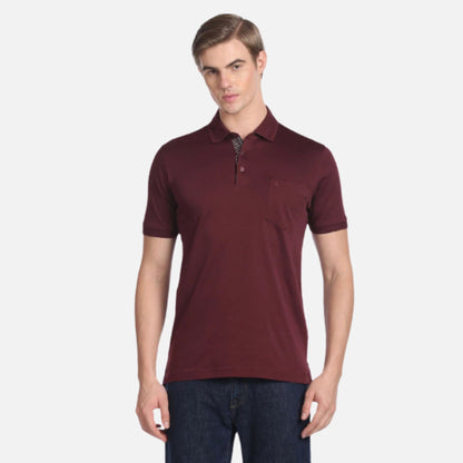 Solid Cotton Polo Shirt