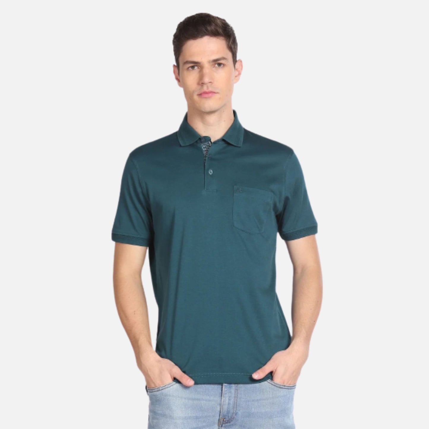 Mercerised Cotton Solid Polo Shirt