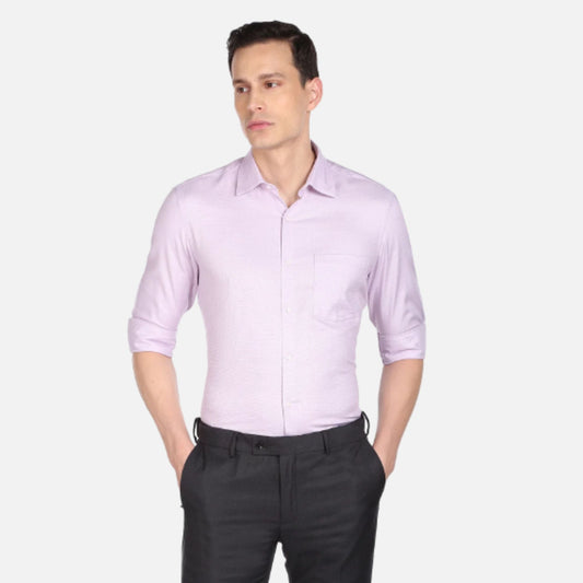 Lavender Pattern Twill Weave Formal Shirt | Arrow Shirt