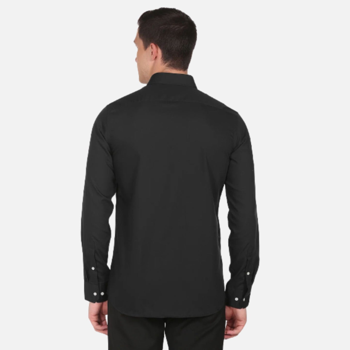 Arrow Black Shirt | Black Liberty Classic Fit Solid Formal Shirt