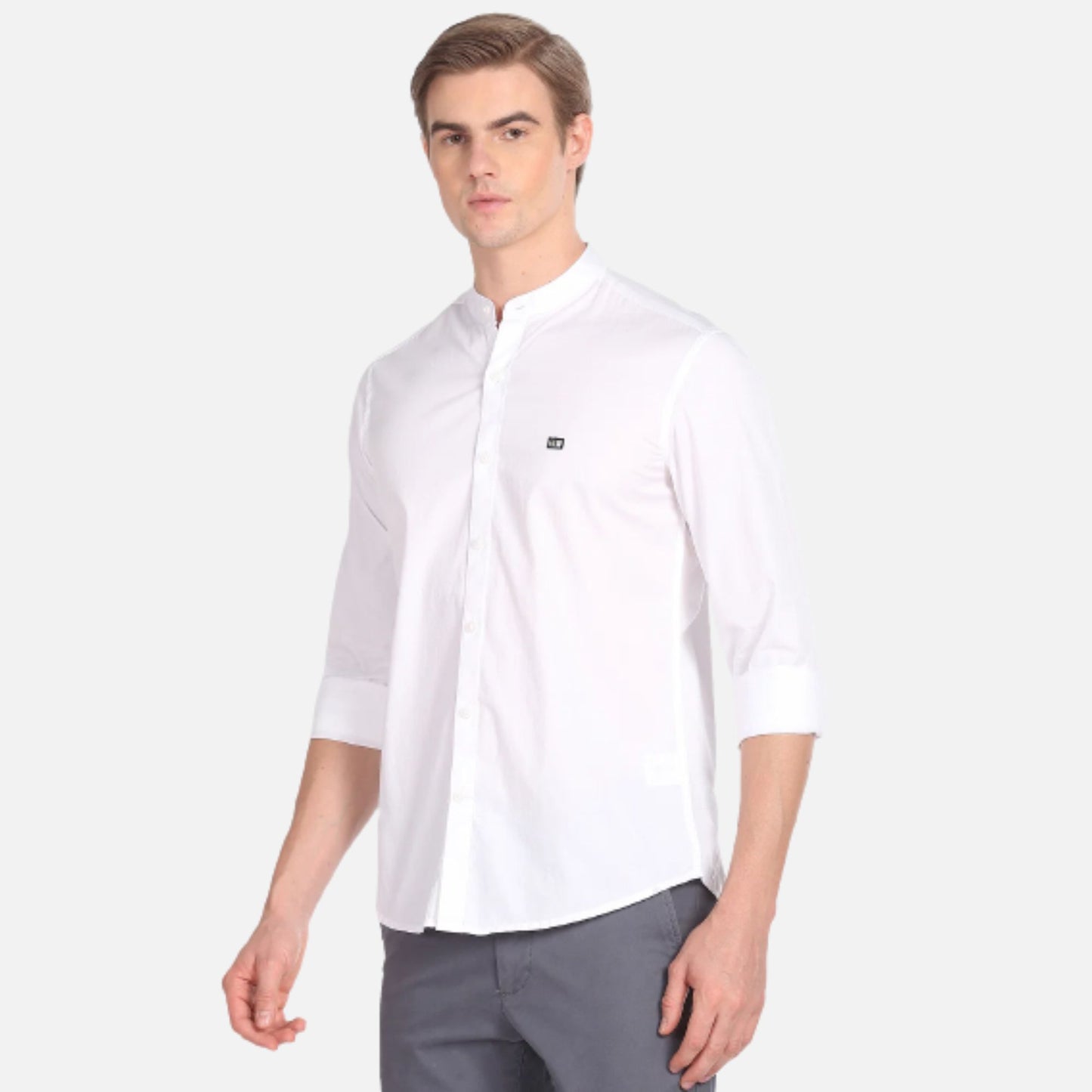 Arrow Casual White Shirt | Solid Twill Casual Shirt