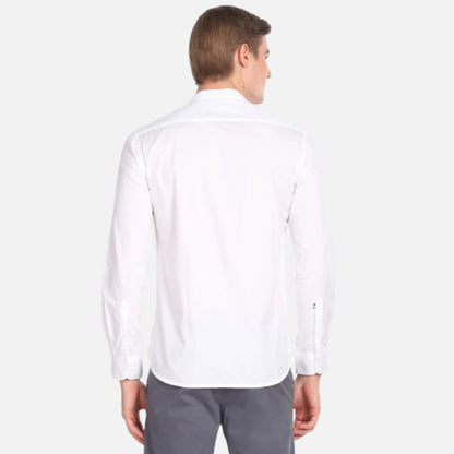 Arrow Casual White Shirt | Solid Twill Casual Shirt