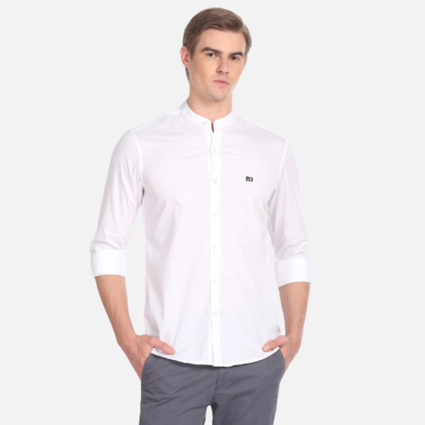 Arrow Casual White Shirt | Solid Twill Casual Shirt