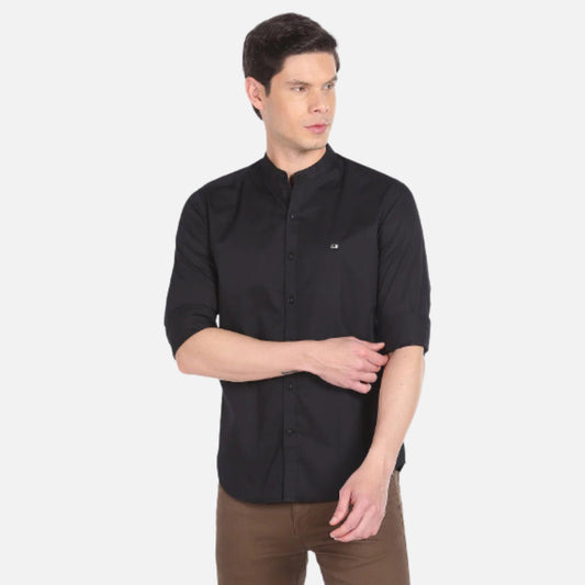 Solid Cotton Casual Shirt