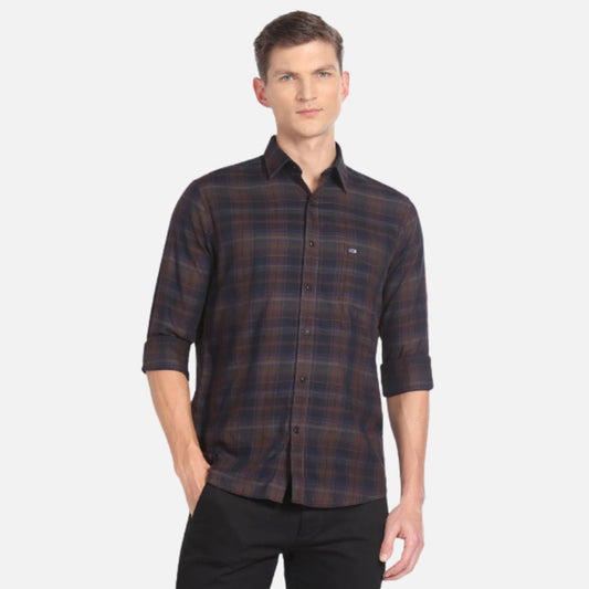 Plaid Check Slim Fit Casual Shirt