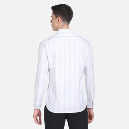 Arrow Vertical Stripe Cotton Casual Shirt