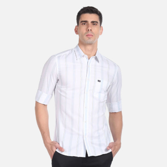 Arrow Vertical Stripe Cotton Casual Shirt