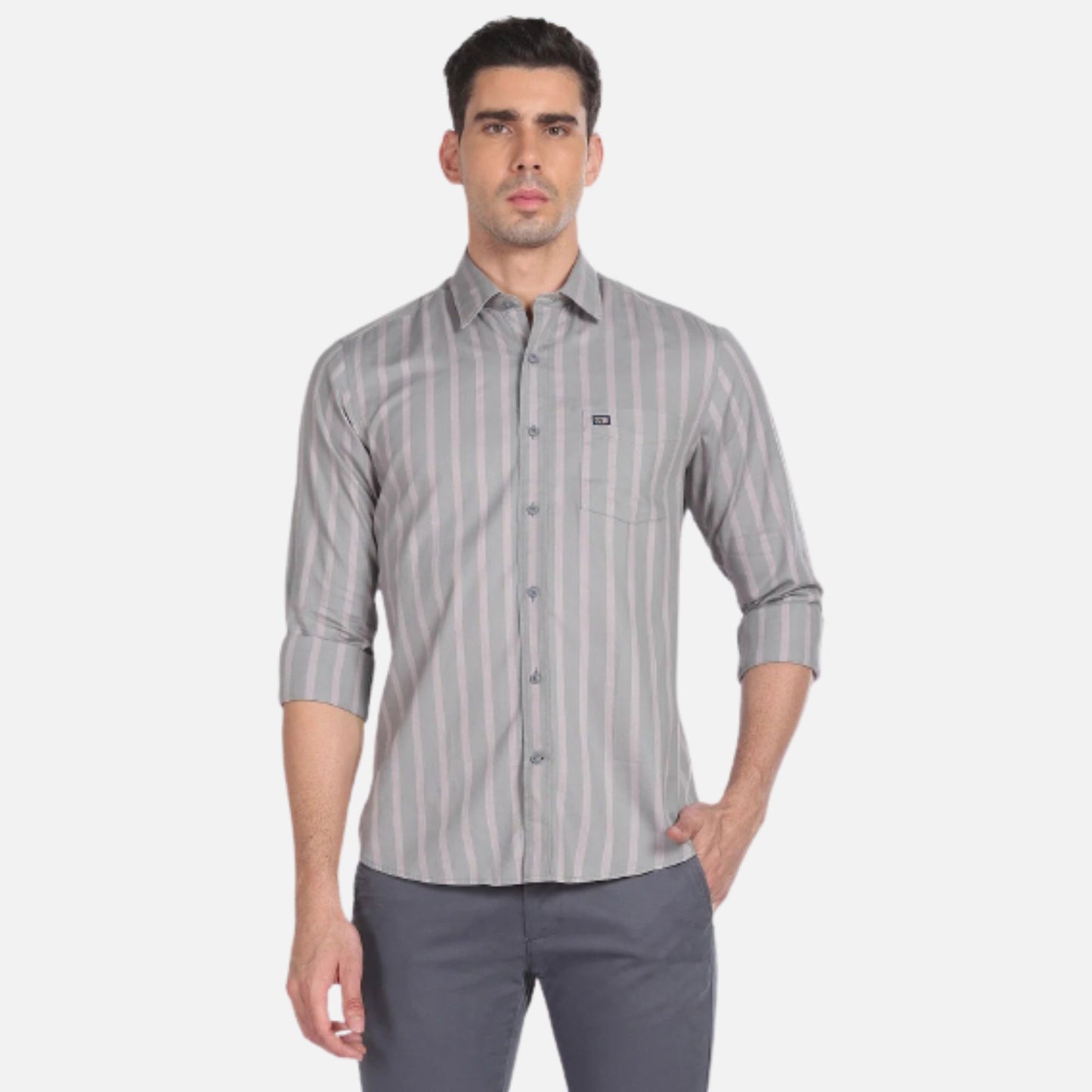 Vertical Stripe Manhattan Slim Fit Shirt