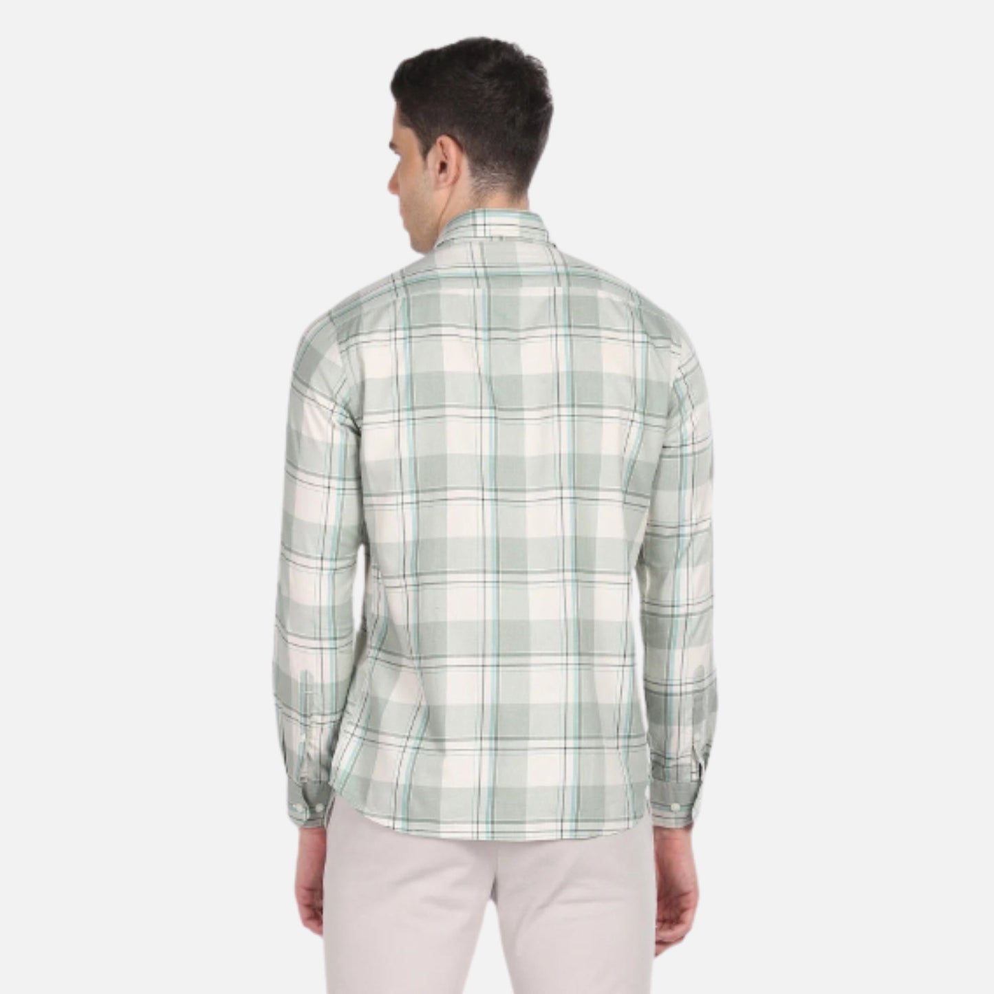 Long Sleeve Plaid Check Cotton Shirt