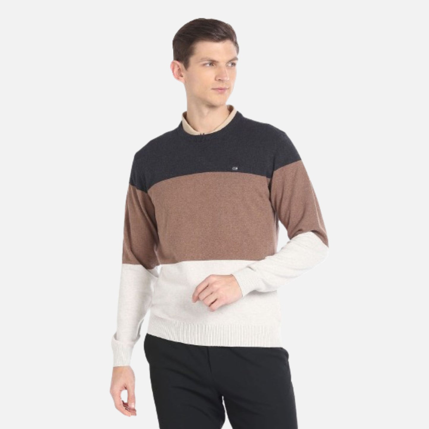 Pure Cotton Colour Block Sweater