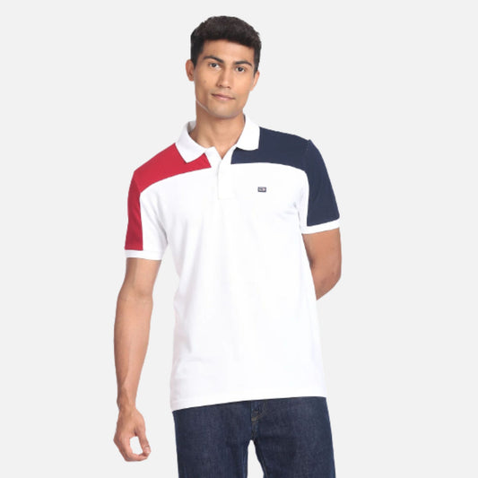 Arrow Cotton Shirt | Colour Block Cotton Polo Shirt