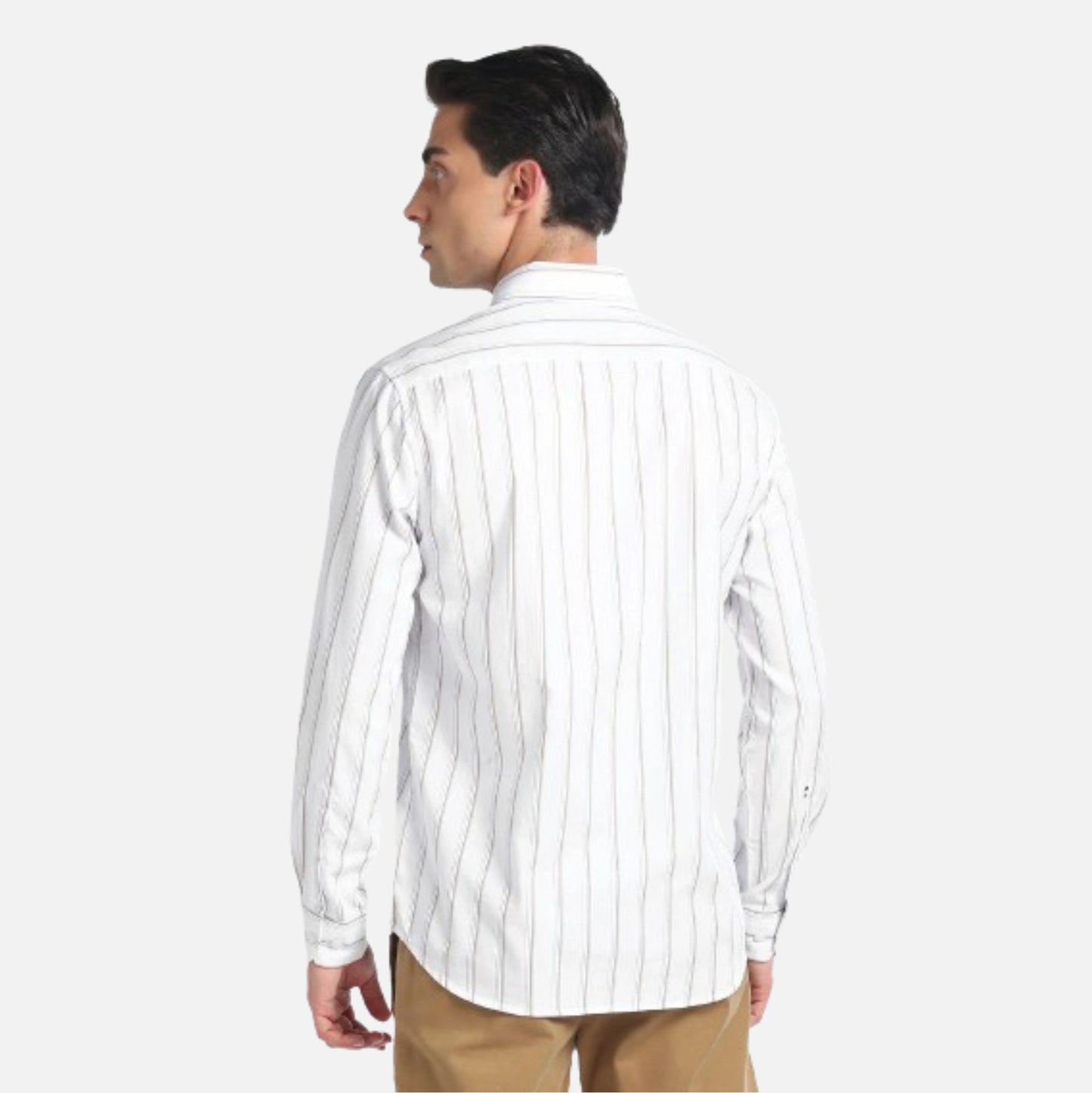 Cotton Twill Striped Shirt