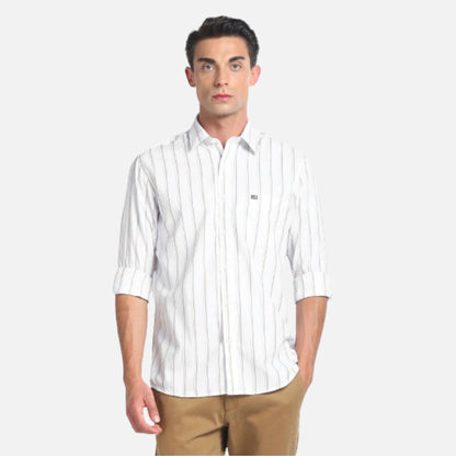 Cotton Twill Striped Shirt