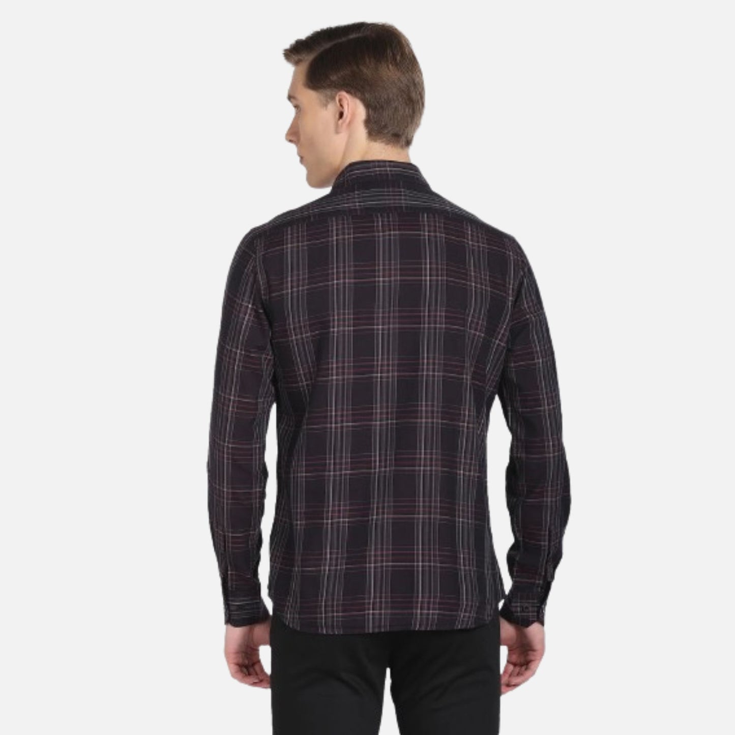 Spread Collar Tartan Check Shirt