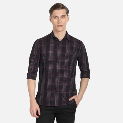 Spread Collar Tartan Check Shirt