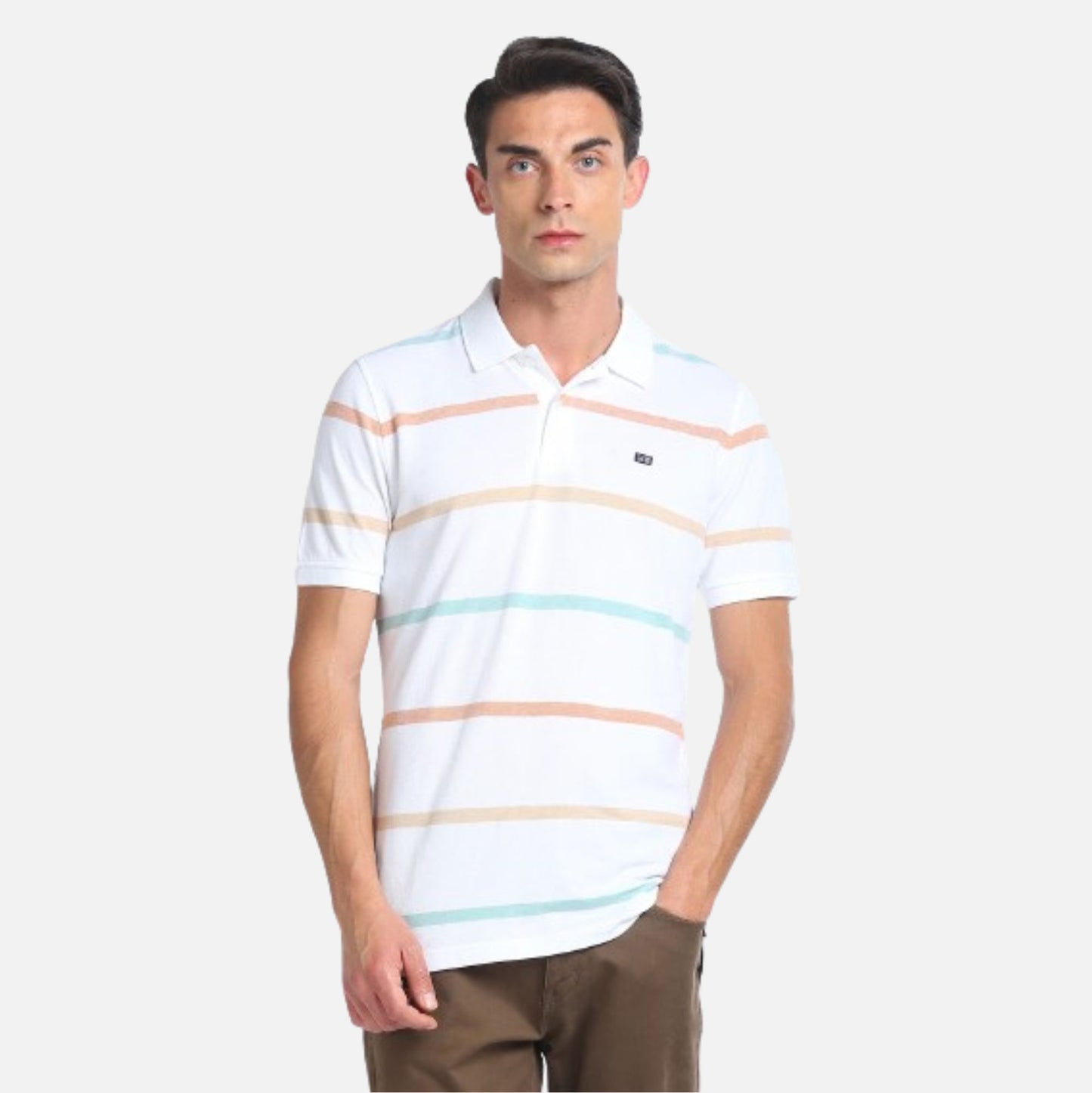 Stripe Cotton Polo Shirt