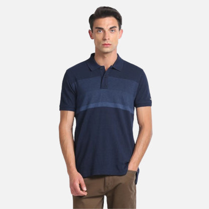 Colour Block Cotton Polo Shirt