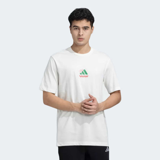 White M L PIZZA TEE
