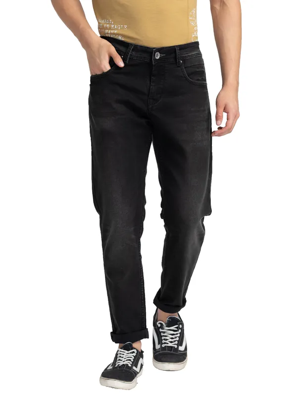 CROPPED FIT DENIM BLACK TONE