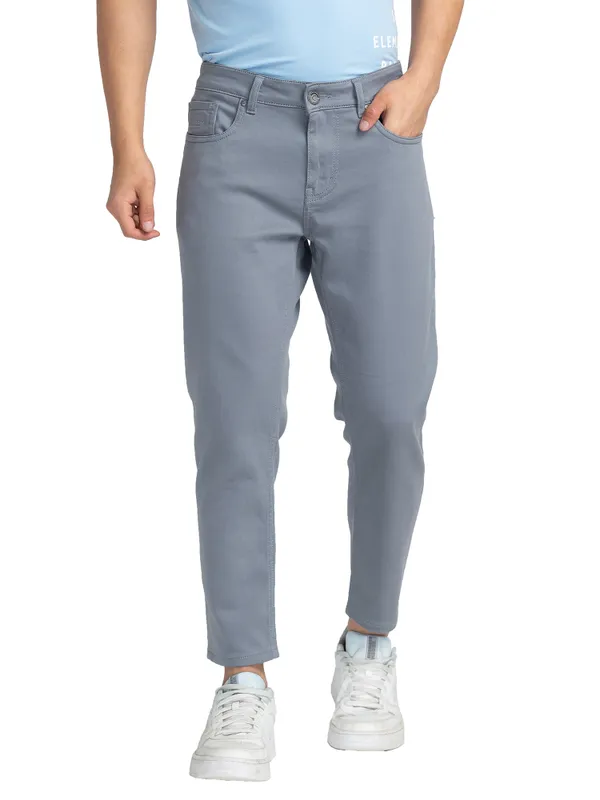 CROPPED FIT DENIM STEEL GREY