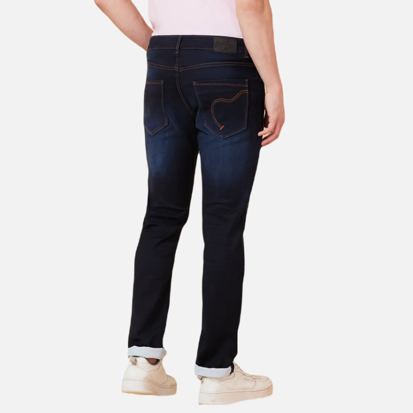 Slim Straight Fit Denim-Dark Tone