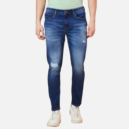 Cropped Fit Denim-Mid Tone