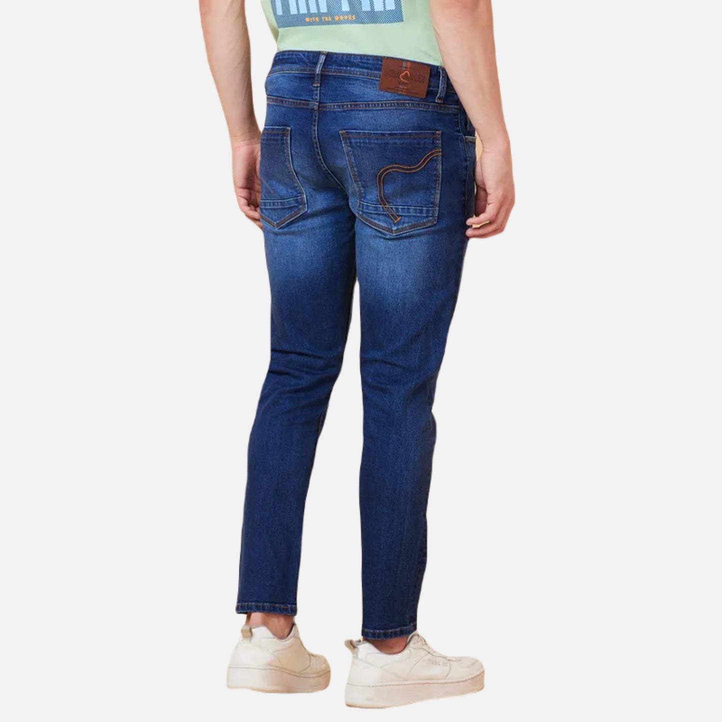 Cropped Fit Denim-Mid Tone