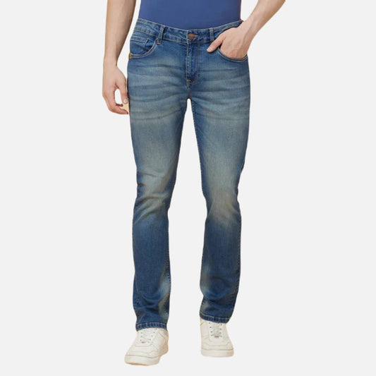 Slim Straight Fit Denim-Mid Tone