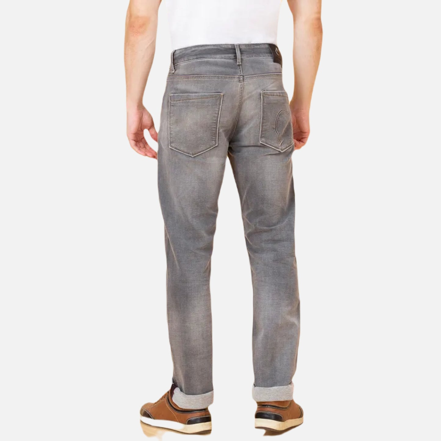 Slim Straight Fit Denim-Grey Tone