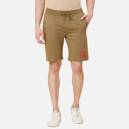 Regular Fit Track Shorts-Olive