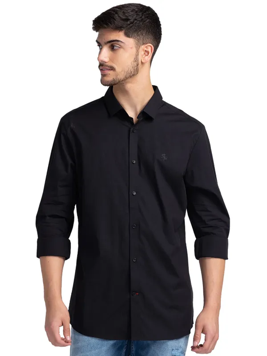 SLIM FIT SHIRTS LONG SLEEVE BLACK