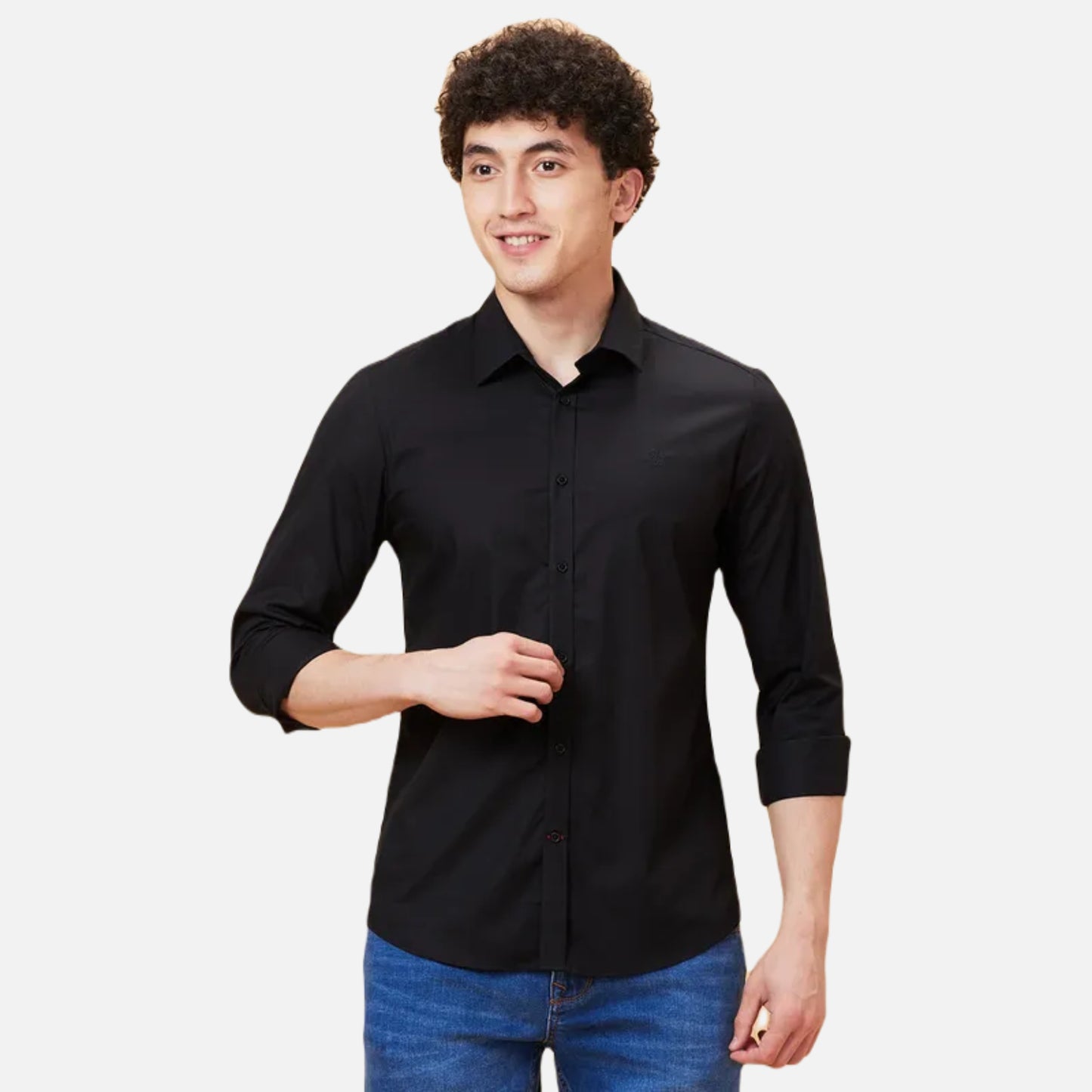 Slim Fit Shirts-Black