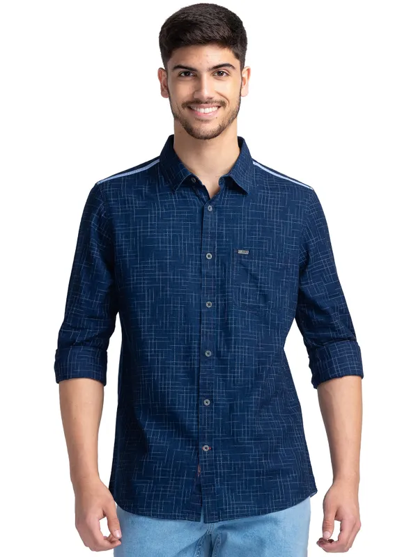 SLIM FIT SHIRTS LONG SLEEVE NAVY