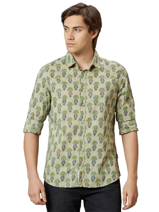 SLIM FIT SHIRTS LONG SLEEVE LT.GREEN