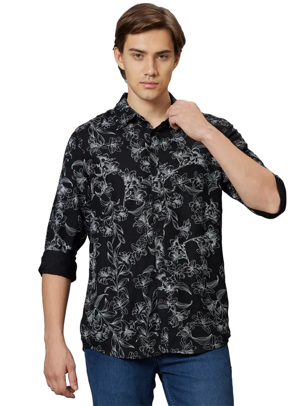 SLIM FIT SHIRTS LONG SLEEVE BLACK