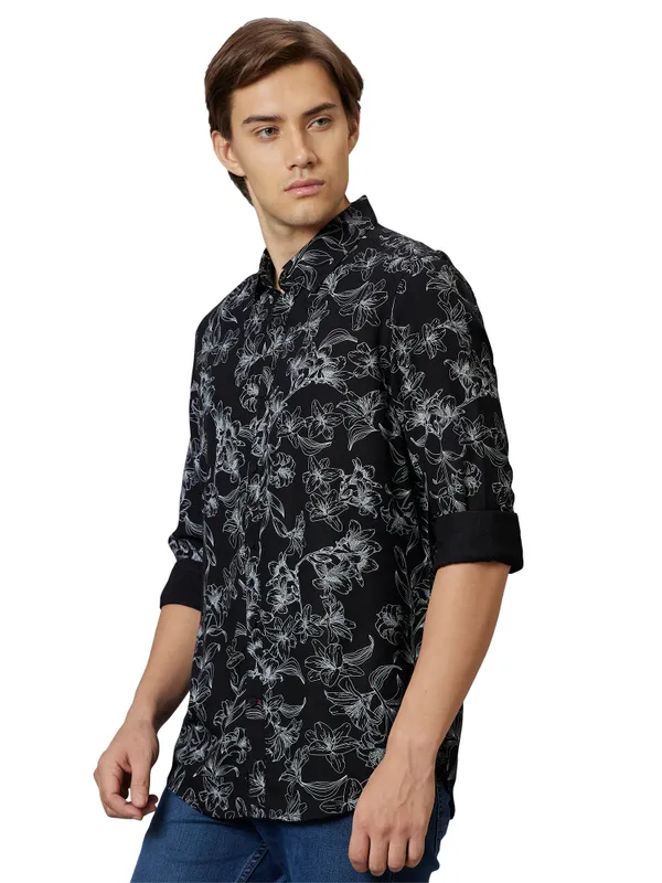 SLIM FIT SHIRTS LONG SLEEVE BLACK