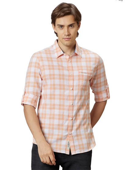 SLIM FIT SHIRTS LONG SLEEVE ORANGE