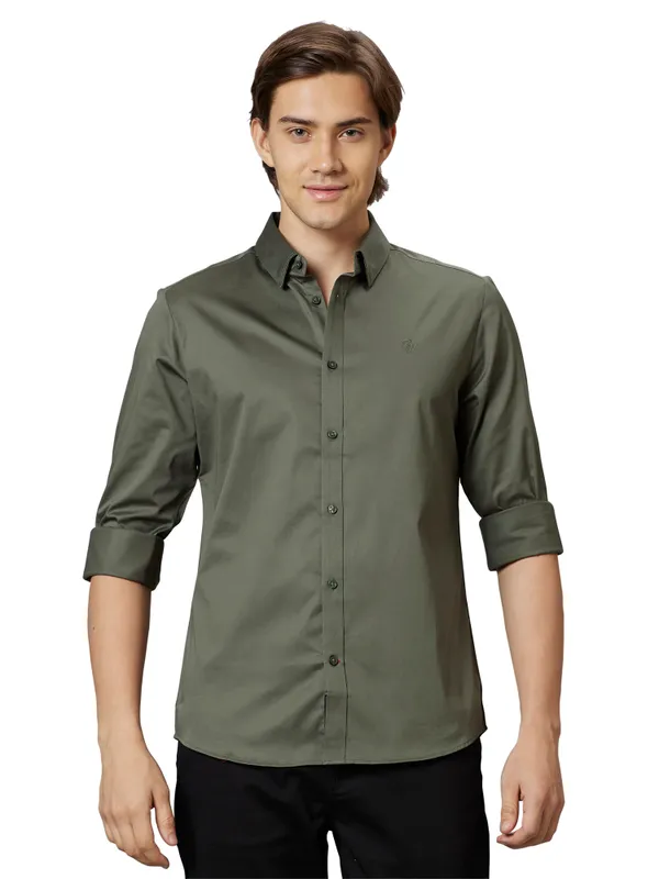 SLIM FIT SHIRTS LONG SLEEVE GREEN