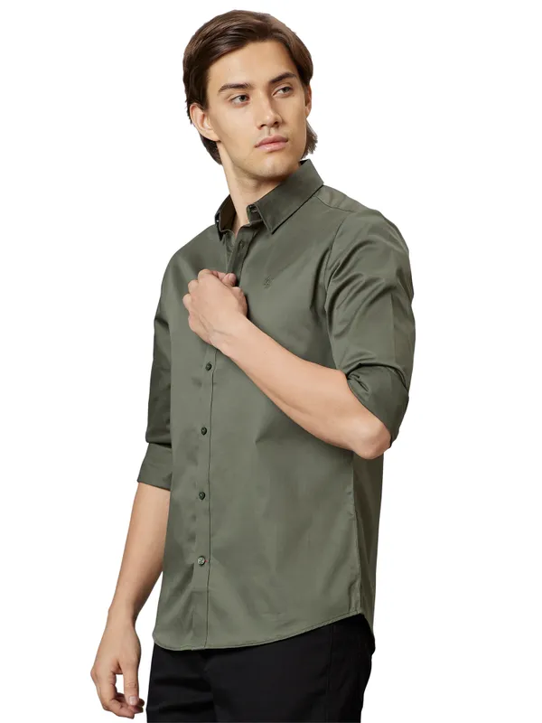 SLIM FIT SHIRTS LONG SLEEVE GREEN