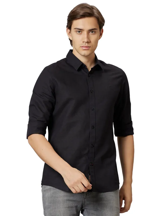 SLIM FIT SHIRTS LONG SLEEVE BLACK