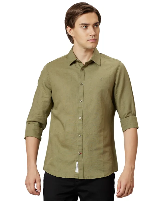 SLIM FIT SHIRTS LONG SLEEVE OLIVE