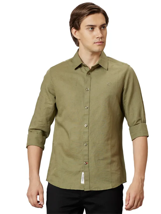 SLIM FIT SHIRTS LONG SLEEVE OLIVE