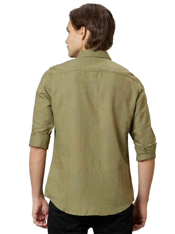 SLIM FIT SHIRTS LONG SLEEVE OLIVE