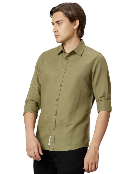 SLIM FIT SHIRTS LONG SLEEVE OLIVE