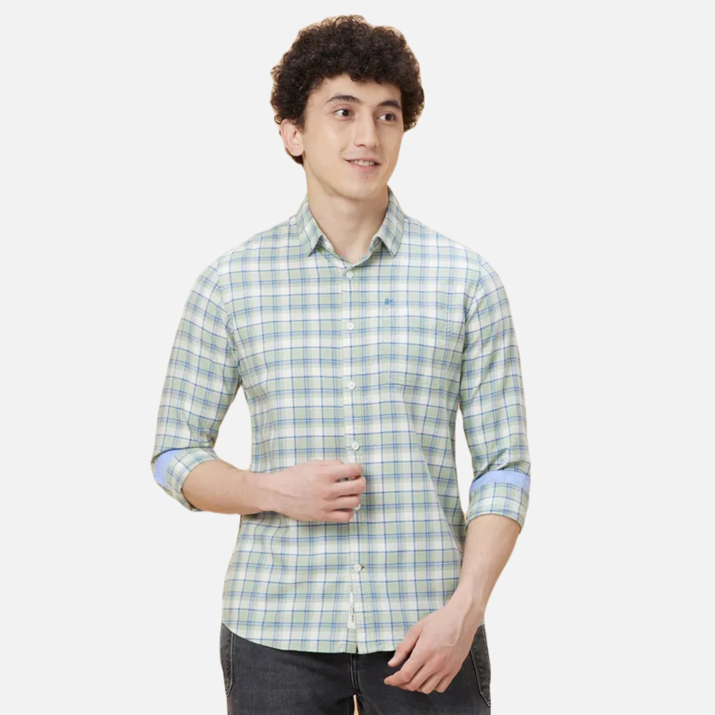 Slim Fit Shirts-Green