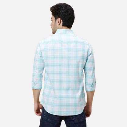 Slim Fit Shirts-White/Sea Green