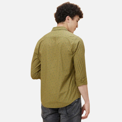 Slim Fit Shirts-Olive